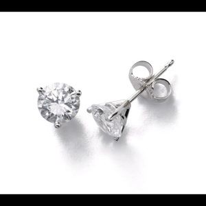 Half a carat total weight diamond studs in 14k WG
